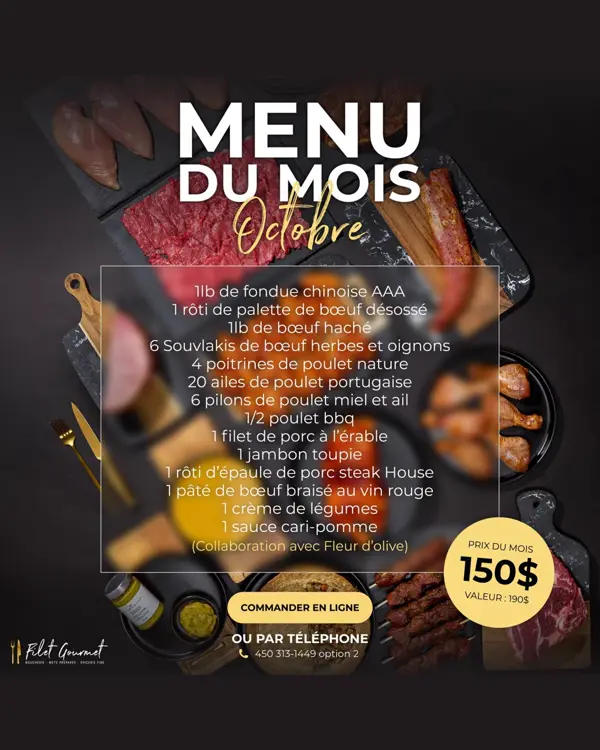Affiche du Menu du mois d'octobre
