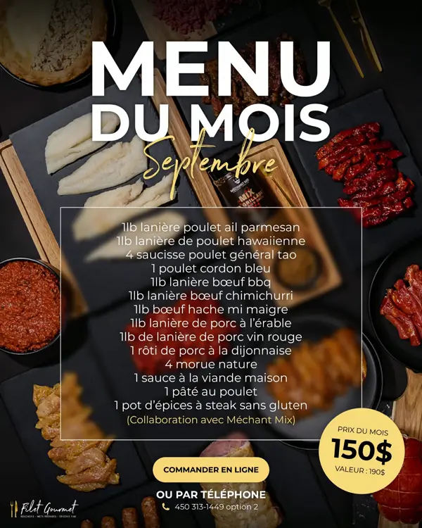 Menu du mois de septembre